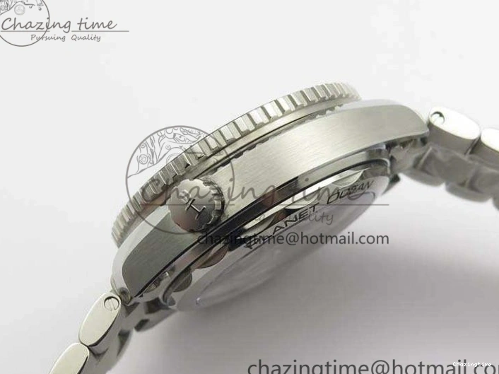 0227 Planet Ocean Master Chrono SS OM 1:1 Best Edition Gray Dial On SS Bracelet A9900 V Efficient 8116